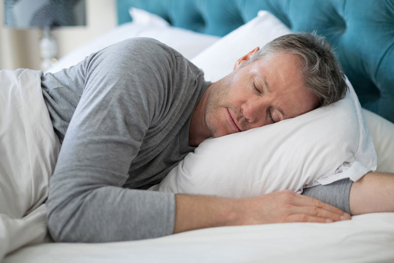 Sleep Apnea Patient Happily Sleeping After Corrective Jaw Surgery