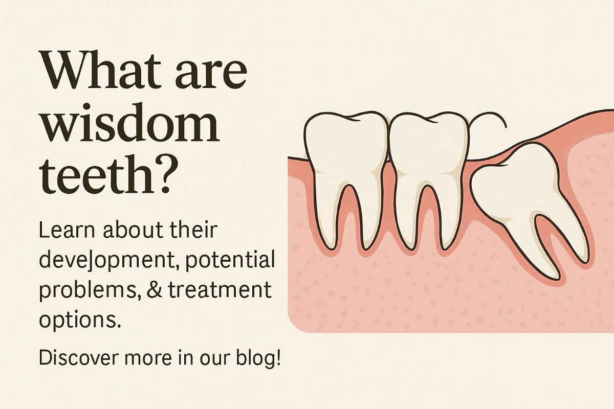 A close up image of a dentist pointing to an x-ray of the patients mouth. The wisdom teeth are highlighted in a bright color. No text on the image.